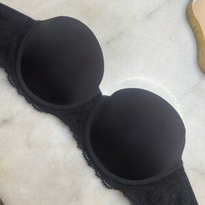 Aerie Black Lace Strapless Bra